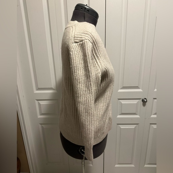 Aritzia Babaton chunky ribbed Vneck merino wool sweater - Picture 4 of 11